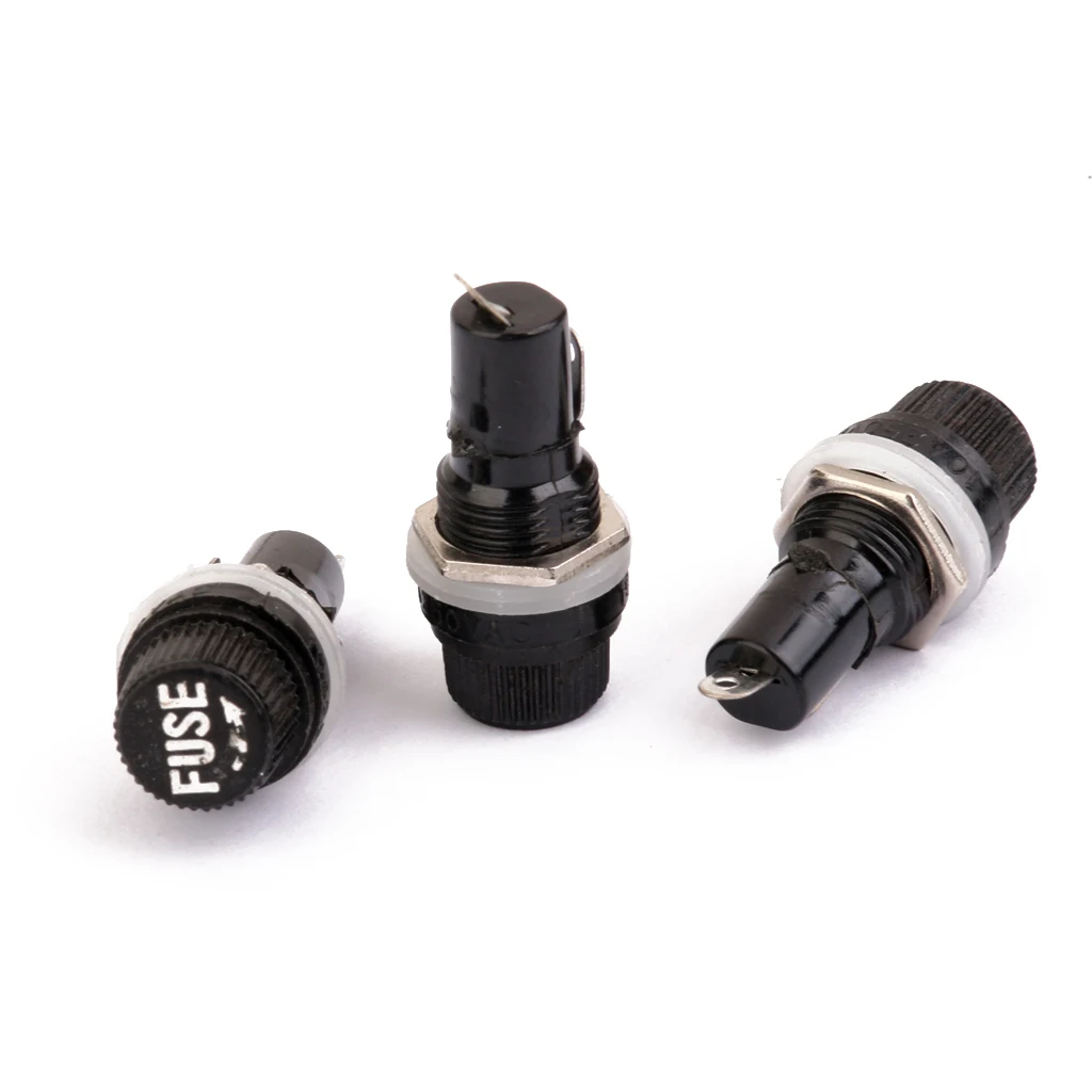 5Pcs Chassis / Panel Mount Fuse Holder Sockets for 5*20 Volume Fuse 250V 10A