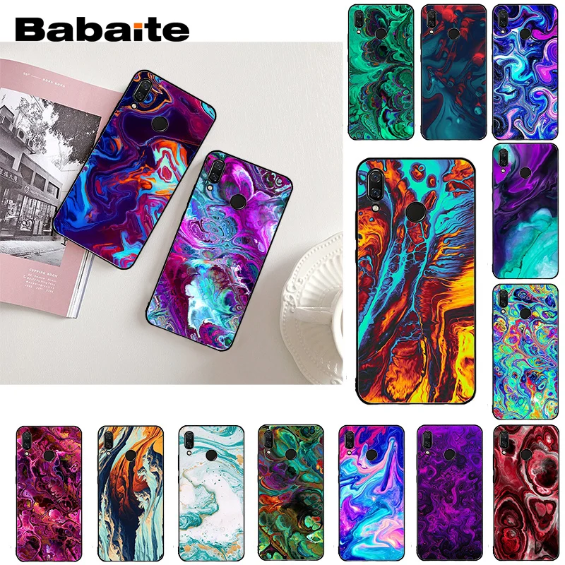 Чехол для телефона Babaite из волокнистой ткани мраморный синий фиолетовый