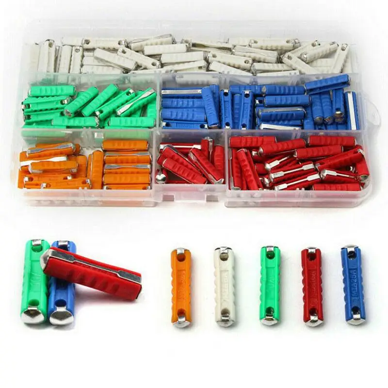 

200Pcs Ceramic Torpedo Fuses 5/8/10/16/25AMP Assorted Kit with Case