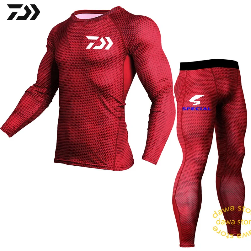 Spring Daiwa Fishing Suit Breathable Python Camouflage Summer Quick-Dry Fishing Clothes Men Hiking Camping Sport Clothing