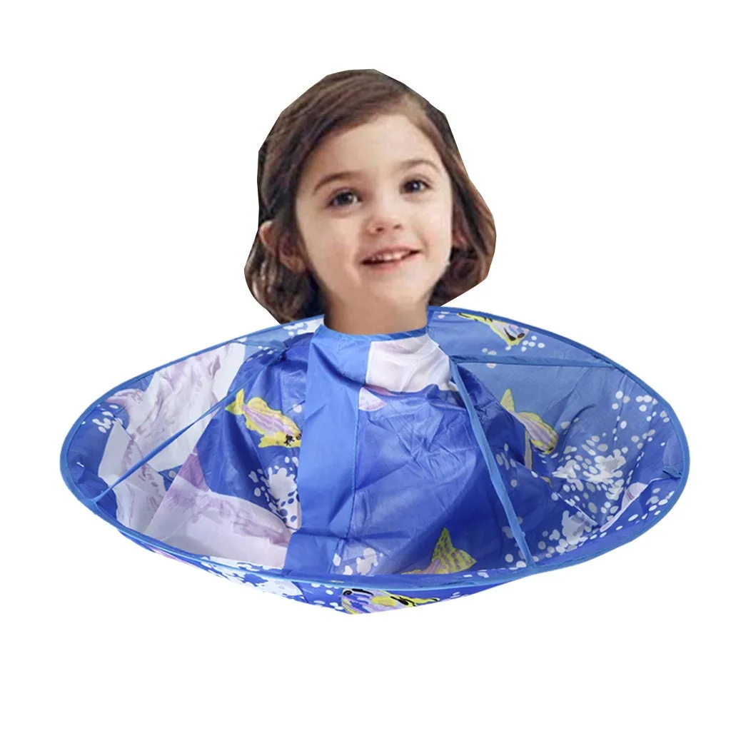 Hair Cutting Cape Kids Sea Fish Boy Hair Cutting Cape Children Gown Hairdresser Barber Apron