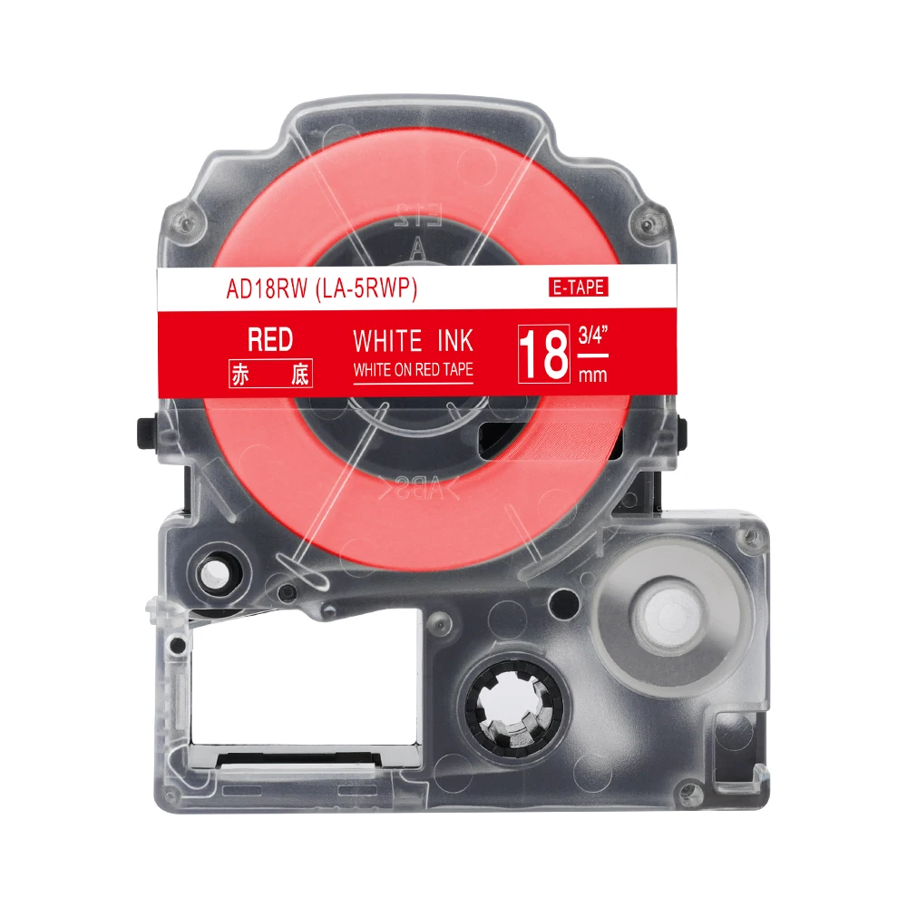 Fimax 1 упаковка SS18KW ST18KW LC-5TBN LC-5WBN 18 мм совместимый для Epson/King Jim Label Maker этикетка картриджа менеджер для LW-300 - Цвет: White on Red