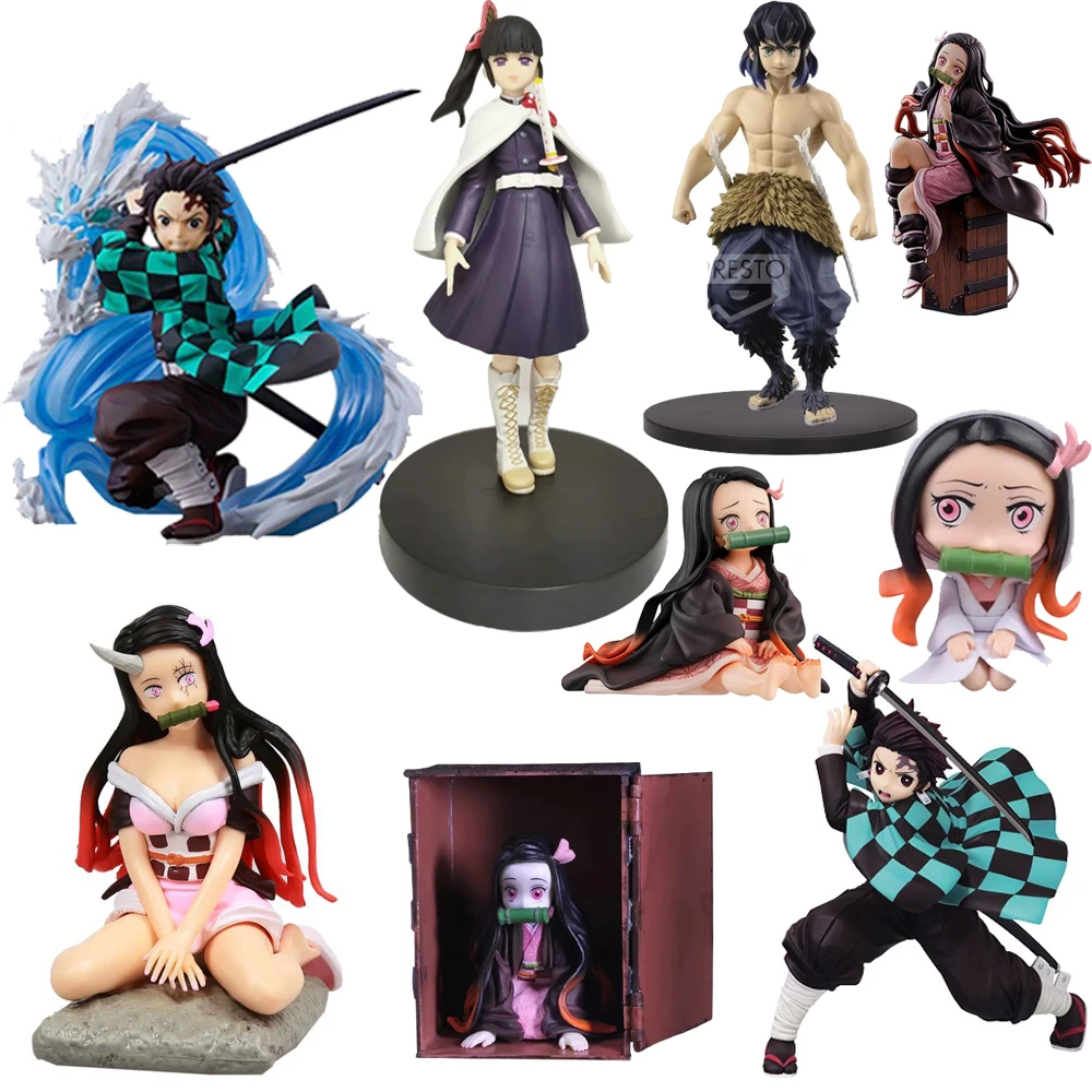 Экшн фигурки аниме Agatsuma Zenitsu Kamado Nezuko Tanjirou игрушки из ПВХ для подарка|Игровые и