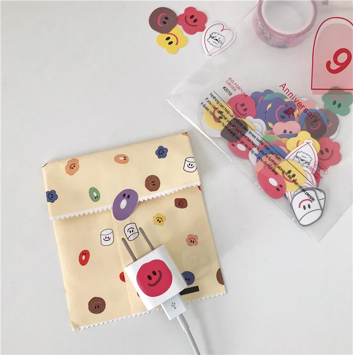 SIXONE 110 Pc Ins Creative Cute Label Stickers Smiling Face Expression Pack Foodie Stickers Handbook Material Decorative Sticker
