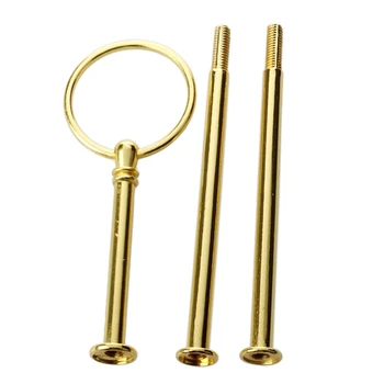 

5 Wedding Metal Gold 3 Tier Cake Stand Center Handle Rods Fittings Kit