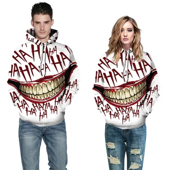 

Punk 3D Printing Couple Hoodies Sweatshirts Streetwear Fashion Halloween Women Hoodies Lovers Sweatshirts Loose Pullover Clothes