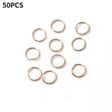 Женские кольца для волос дредлок, 50 шт., металлические гальванические кольца для косичек, для свадебной вечеринки, бусинки, запонки, аксессуары, зажимы для фотографий, круглые