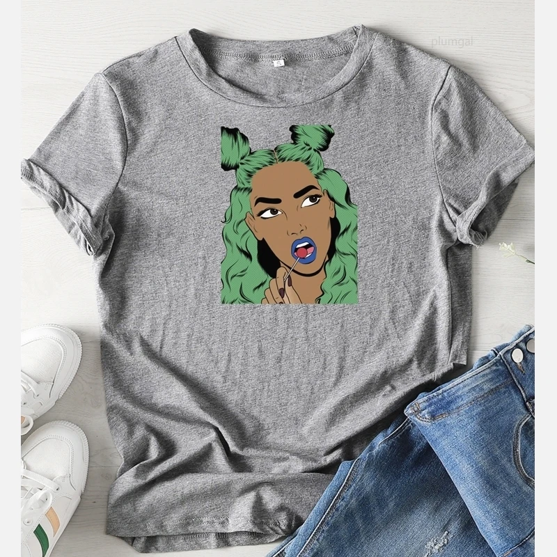 Африканская футболка с рисунком для девочек Винтажная уличная одежда Camisas De