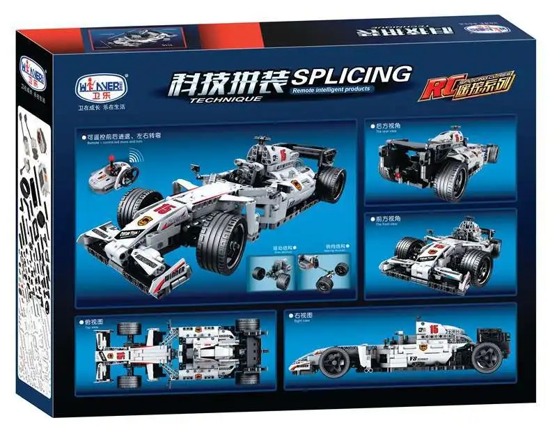 

Wei le 7115 Science And Technology Assembled Remote Control Machinery Group F1 Race Car Elephant Dinosaur Boy Educational Toy Bu