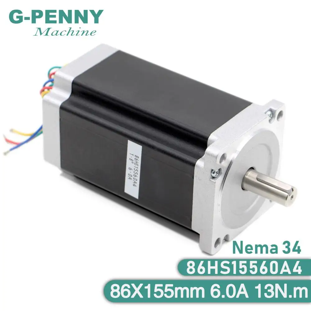 Шаговый двигатель NEMA 34 шаговый с ЧПУ 86X155mm 13 N.m 6A вал 14 мм nema 1700Oz in для