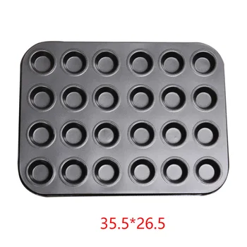 

24 Cup DIY Mini Cookies Tray Carbon Steel Cupcakes Muffin Template Cake Mold