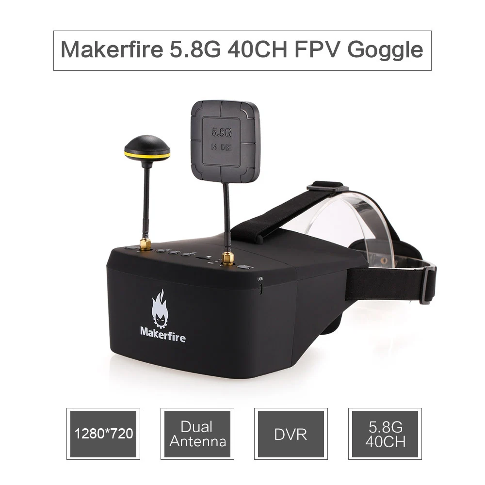 Двойная антенна EV800D 5 8G 40CH FPV очки видео с видеорегистратором для QAV 250 220 210 Для
