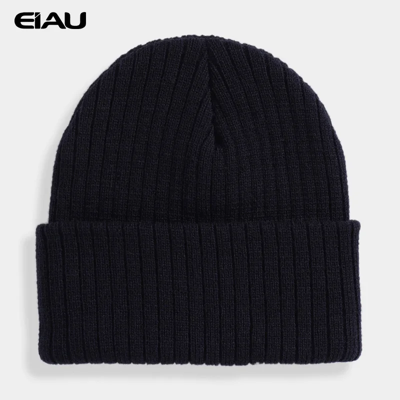 Зимняя теплая вязаная шапка для женщин и мужчин, Детские однотонные простые шапочки, модные Универсальные шапки унисекс