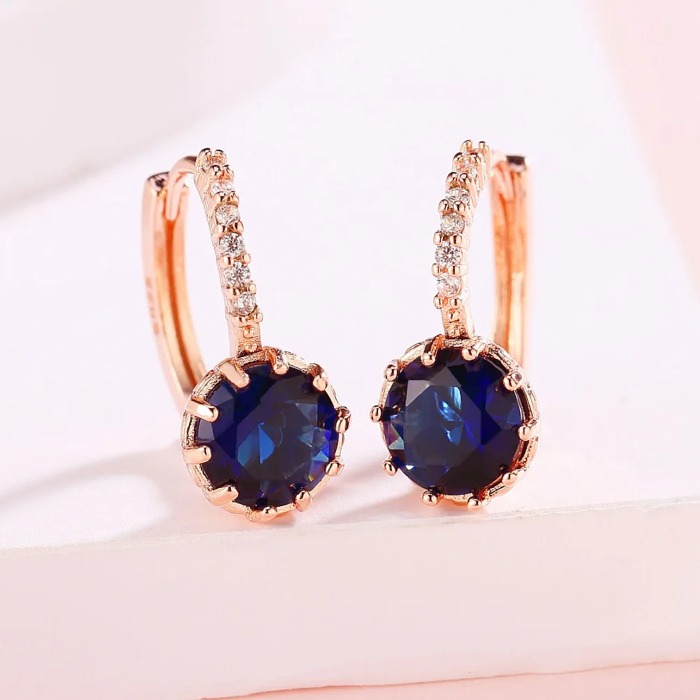 

CZ Zircon Drop Earring For Women Fashion High Quality Wedding Earrings Jewelry Ruby Sapphir earrings for women bohemian earring
