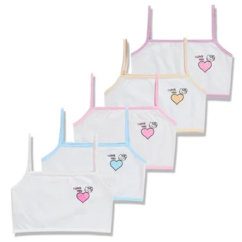 

4pcs Girls Underwear Hanging with Small Children Cotton Vest Crop Top Girls 8-14year