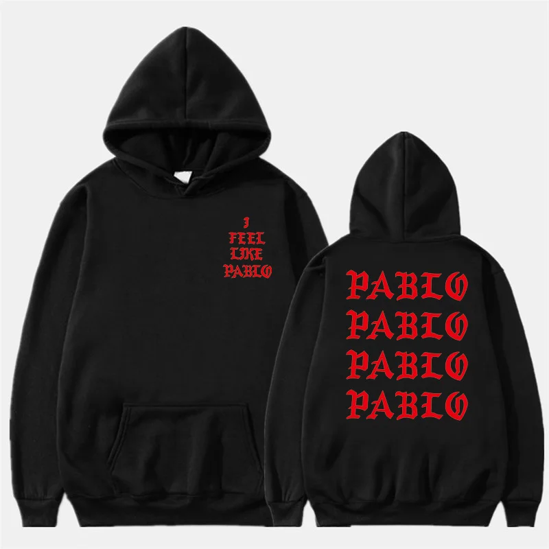 Мужская Флисовая Толстовка с надписью I Feel Like Pablo Повседневная в стиле хип хоп
