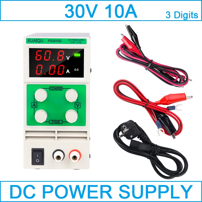 30V 10A регулируется лабораторный блок питания fonte-де-bancada скамья источника цифрового Регулируемый источник питания стабилизатор напряжения 3010d - Цвет: 30V10A