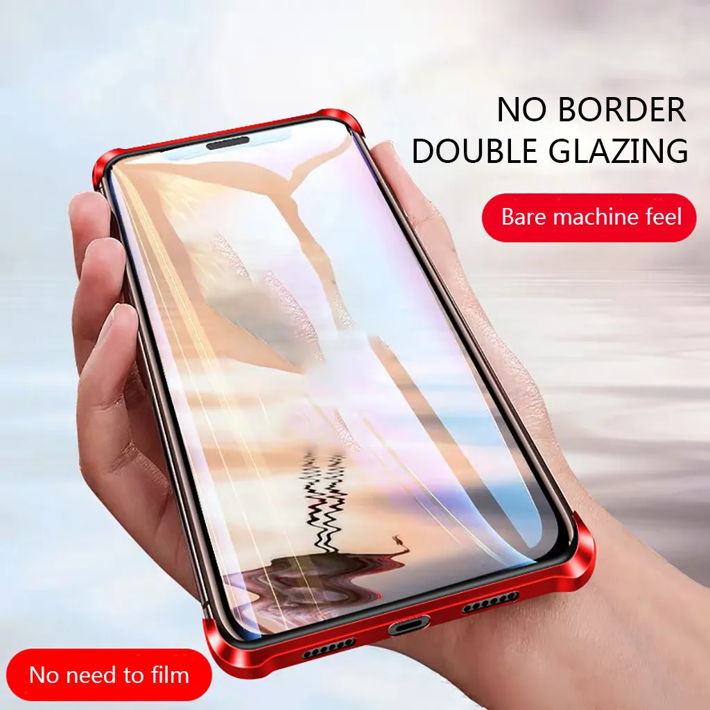 Luxury Hard Matte Cover For iPhone7P/8Plus Magnetic Adsorption & Clear Tempered Glass Back scratch-resistant Phone Case