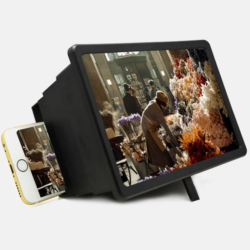 

3D HD Movie Video Amplifier With Foldable Holder Stand High-quality Video Amplifier 1pc Cell Phone Screen Magnifier