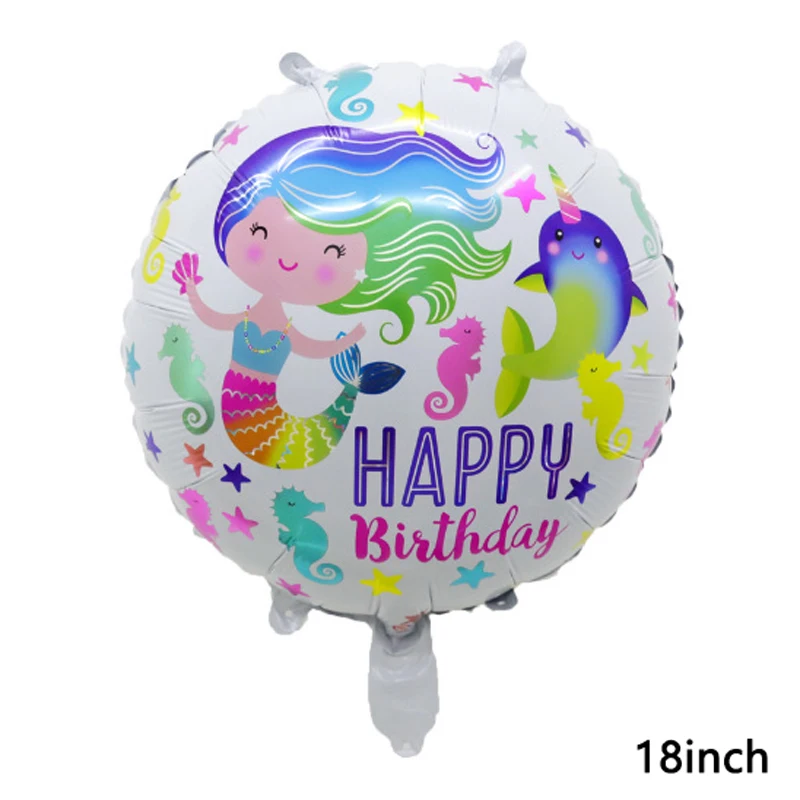 18inch Mermaid HB Вечерние принадлежности Русалочки, декоративный баннер с воздушным шаром, сувениры для вечеринки ко дню рождения, детские украшения для вечеринок на день рождения - Цвет: 18inch Mermaid HB