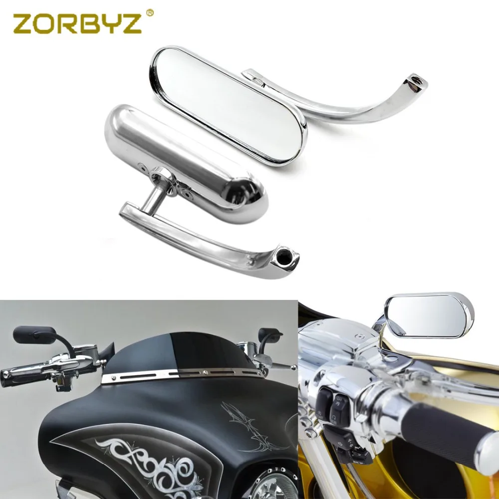 ZORBYZ 1 пара хромированные мини овальные мотоциклетные зеркала для Harley Dyna Softail Sportster Touring