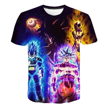 

2019 Summer Kids Dragon Ball Z T Shirt 3D Print Anime Goku Vegeta T-shirts Dragonball Shirt 100% Polyester Children Clothes