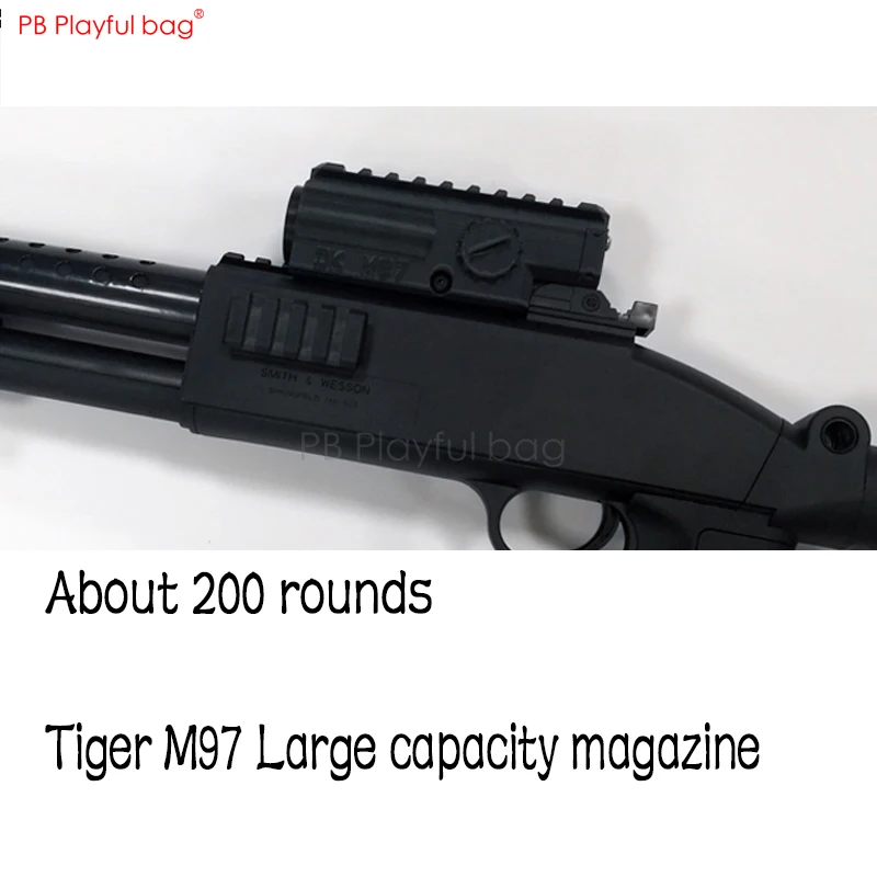 Спорт на открытом воздухе тактика Тигр спрей M97 рыбья кость деревянная защита длинная направляющая журнал spin up 3D водяная пуля пистолет od27