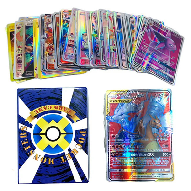 100/200/300 pièces anglais GX Tag Team brillant TAKARA TOMY Pokemon cartes jeu bataille Carte 100 pièces cartes à collectionner jeu enfants jouet