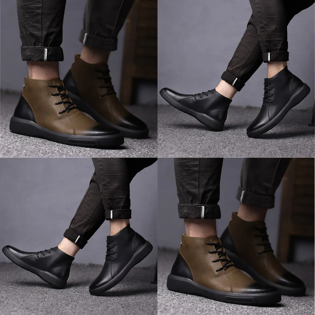 Обувь новые модные мужские ботинки zapatos de hombre, мужская деловая кожаная обувь большого размера нескользящая Мягкая Повседневная обувь в горошек для вождения