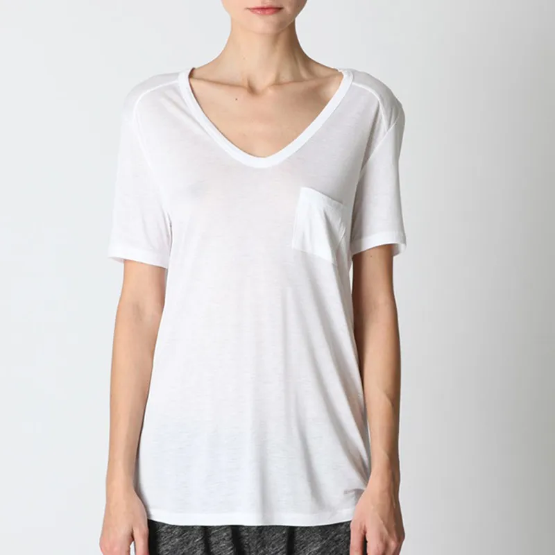 Белые черные серые женские футболки с коротким рукавом и глубоким u образным