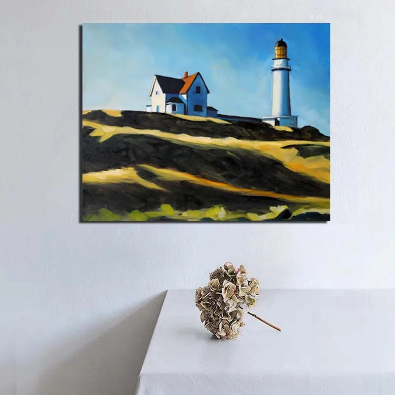 

Edward Hopper Lighthouse Hill Canvas Painting Posters Prints Marble Wall Art Painting Decorative Picture Modern Home Decoration