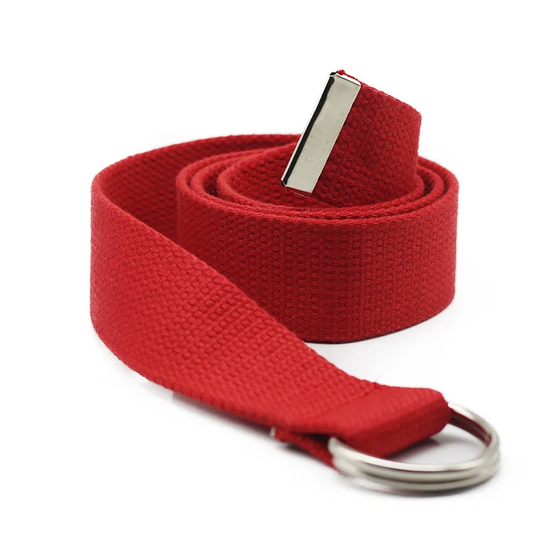 

2019 Black Canvas Belt for Women Casual Female Waist Belts Unisex Double D Ring Buckle Solid Harajuku Long Belts ceinture femme