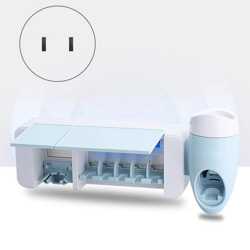 

UV Light Ultraviolet Toothbrush 2 in 1 Sterilizer Toothbrush Holder Automatic Toothpaste Squeezers Dispenser Home Bathroom Set U