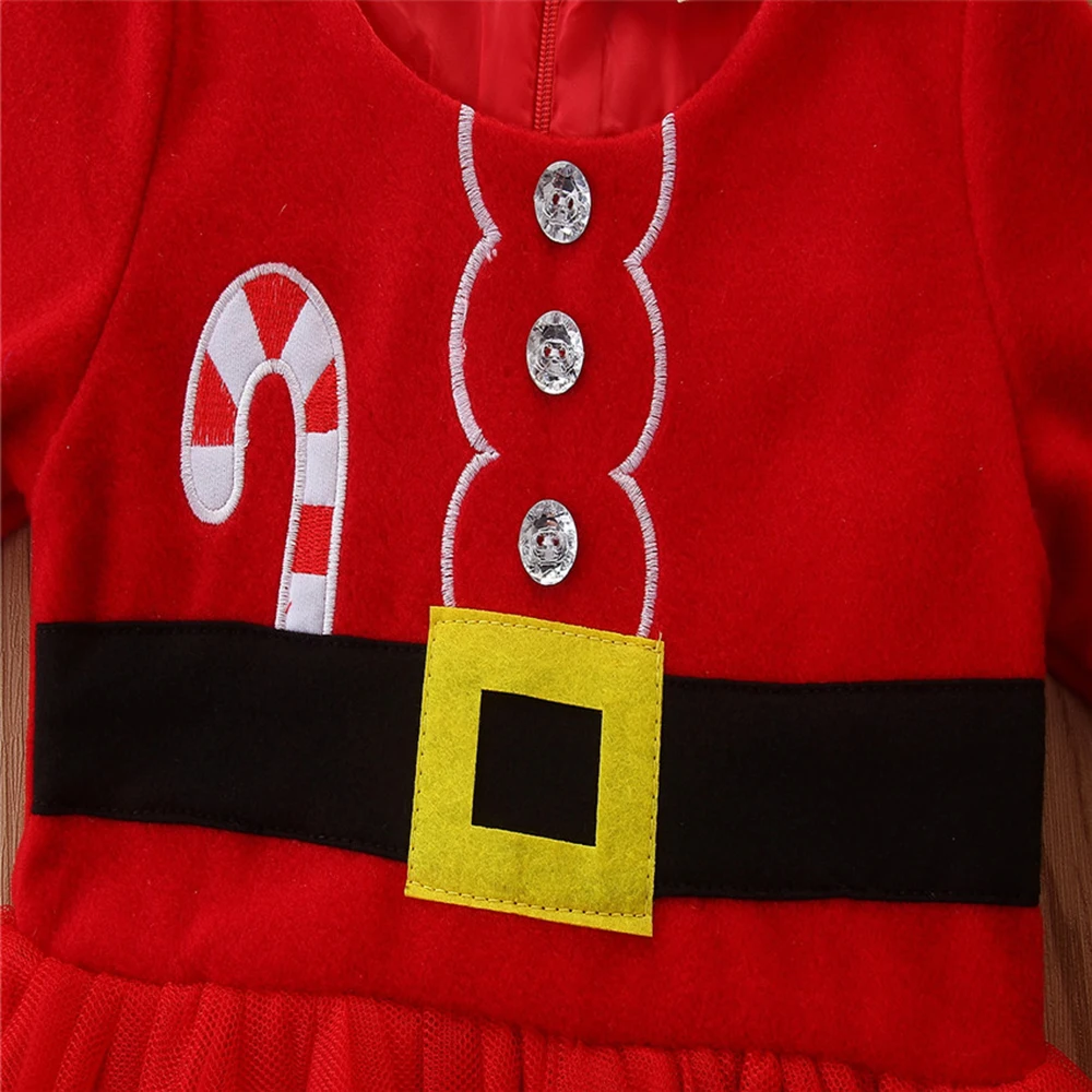LOOZYKIT/Новинка года; платье для малышей; Рождественская Одежда для маленьких девочек; кружевное платье-пачка с длинными рукавами; праздничный костюм