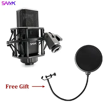 

SANYK Professional Square Condenser Microphone With Clear Sound Quality KTV Microphone With Shock Mount