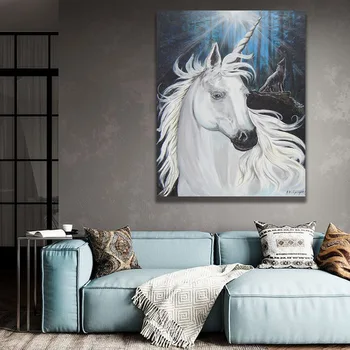

paint by number art painting by numbers Hand-painted fantasy mysterious unicorn home corridor decorative painting