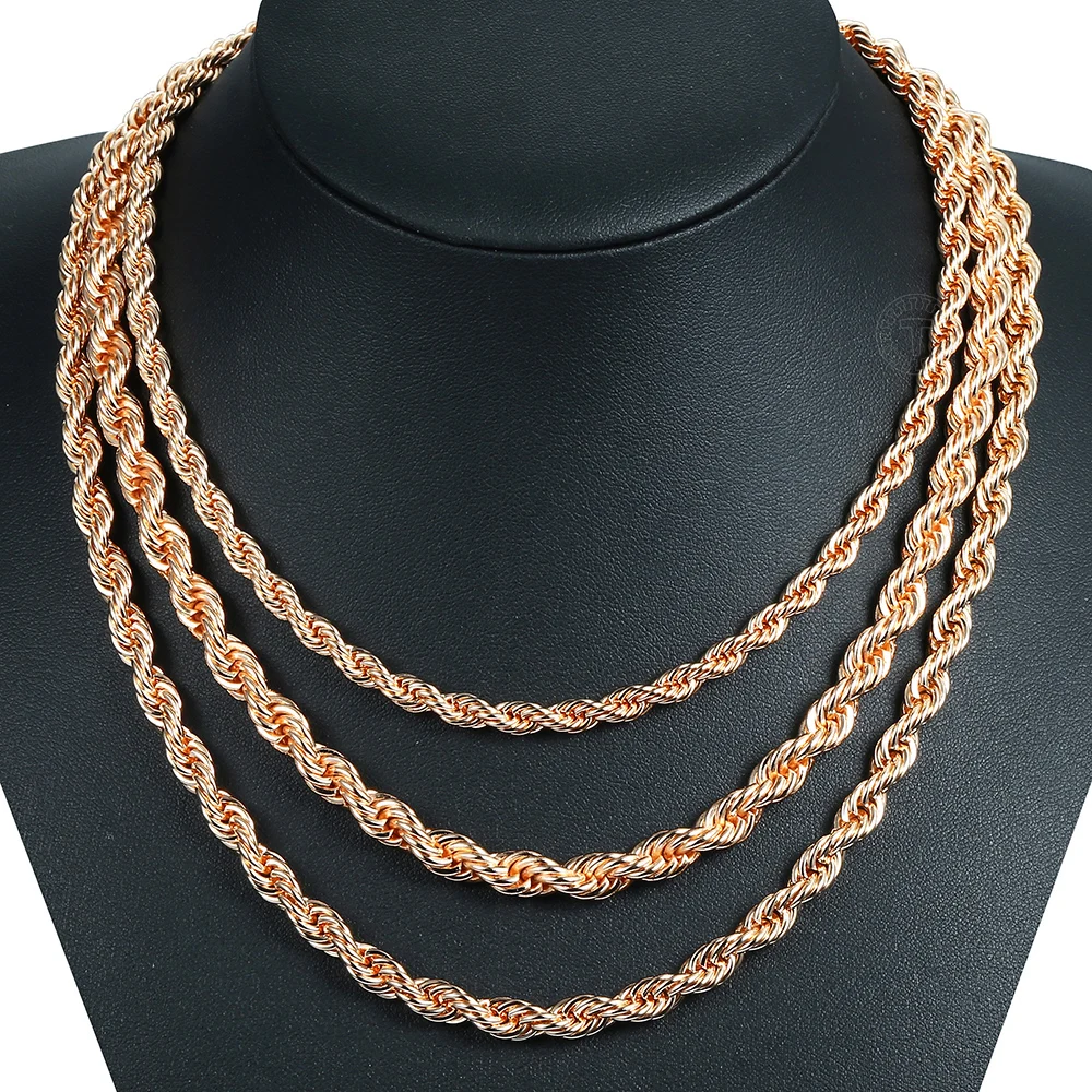 Rose Gold Rope Chain Necklace 