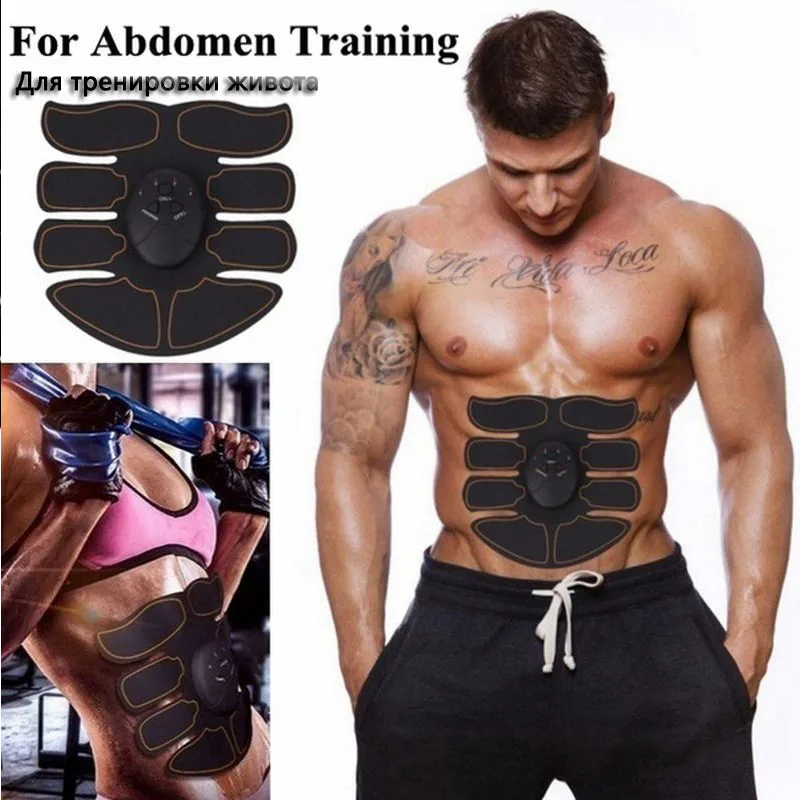 Fitness Trainer Abdominal Muscle Exerciser Massage Press Workout Home Gym  Arm Hip Sticker Weight Loss Body Slimming Machine