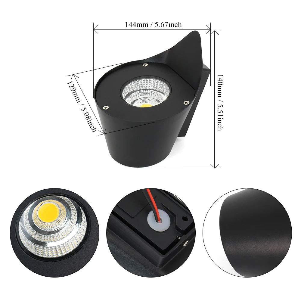 New Nodern Black Led Outdoor Wall Light Sconce Ip65 Waterproof Garden Wall Lights Lamp Lighting Oreab 5W COB Aluminum Material New Nodern Black Led Outdoor Wall Light Sconce Ip65 Waterproof Garden Wall Lights Lamp Lighting Oreab 5W COB Aluminum Material