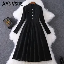 Женское платье на весну и осень, одежда, черные вечерние платья, винтажное женское платье, элегантное женское платье 88359 YY2480