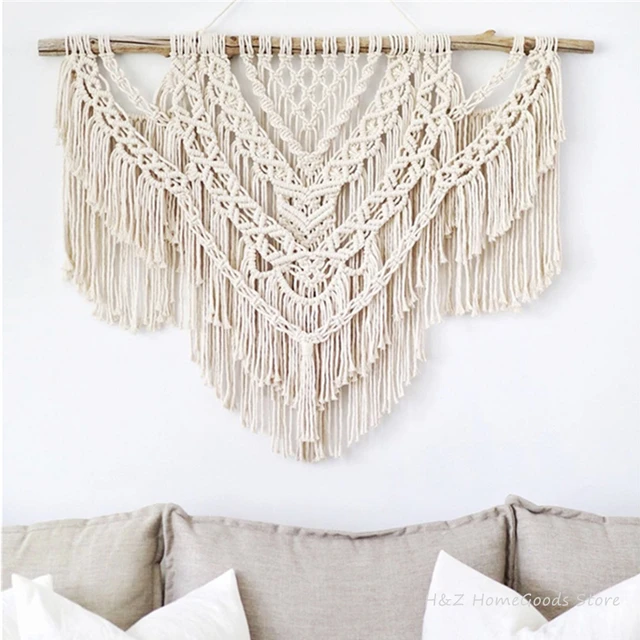 Large Geometric Macrame Wall Hanging Tapestry 110x90cm