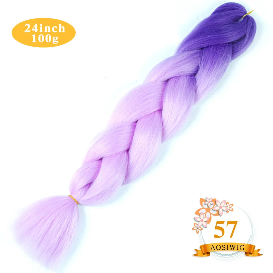 AOSIWIG, вязанные крючком волосы для наращивания, розовые, синие, Омбре, плетенные волосы, 100 г/упак. 24 дюйма, объемные, огромные синтетические волосы - Цвет: #16