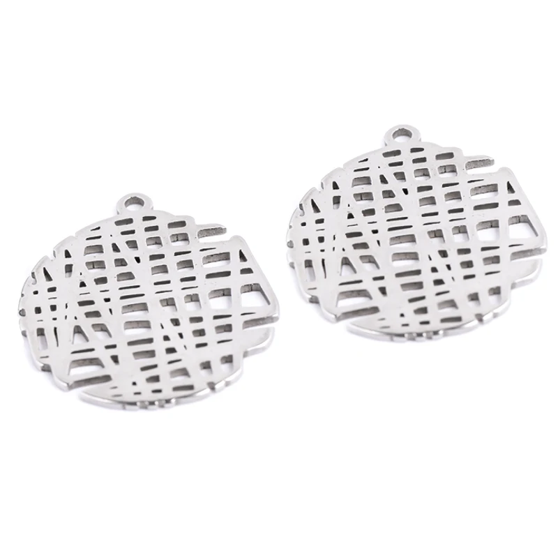 6 шт. ажурные круглые серьги-подвески из нержавеющей стали | Украшения и