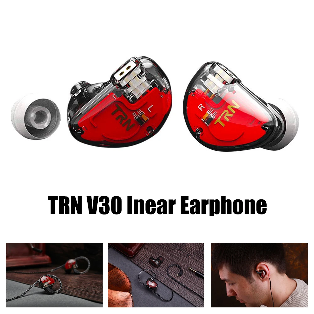 

TRN V30 HIFI Sport Earplug Headset 2BA+1DD Hybrid In Ear Earphone IEM HIFI DJ Monito Sports Earphone Earplug Detachable Hot
