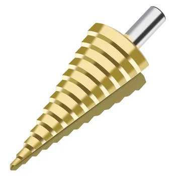 

4-39mm HSS Straight Shank Groove Step Drill Bits Steel Plate Hole Cutting Center
