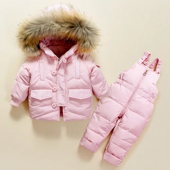 

Winter Children Girls Clothing Sets Warm Hooded Duck Down Jacket Coats + pants Baby Boys Clothes Kids Snowsuits Winter Outerwear