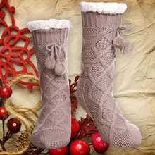 Новые зимние женские теплые носки хлопковые вязаные Нескользящие очень плотные мягкие носки плюшевые теплые женские флисовые Носки