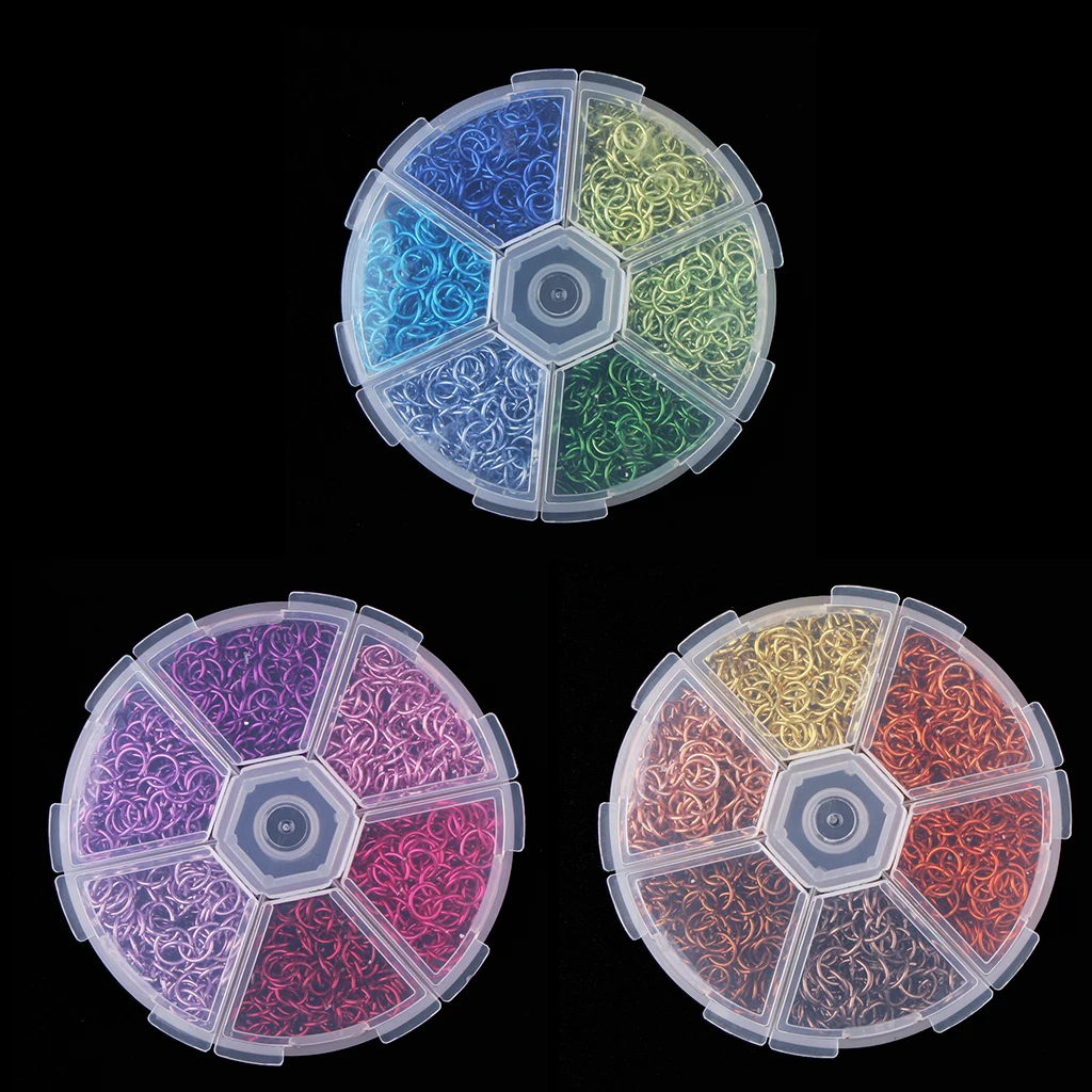3 Boxes Multicolor Aluminum Wire Open Jump Rings Mixed Color Jewelry Making Accessories