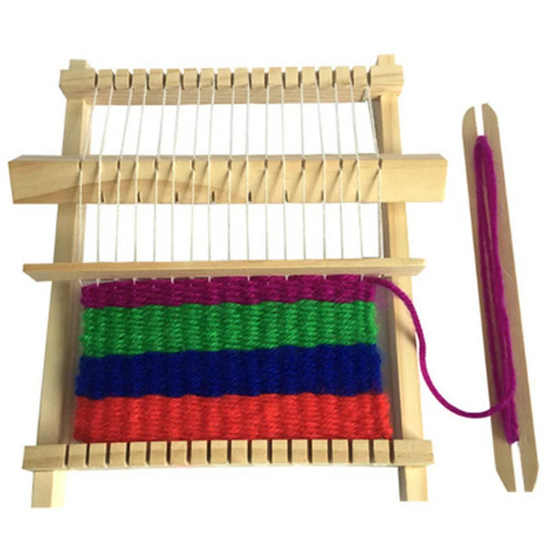 

1Set Wooden Weaving Craft Yarn little Loom DIY Handmade Wool Knitting Machine Children's Intellectual Development Toys Accessory