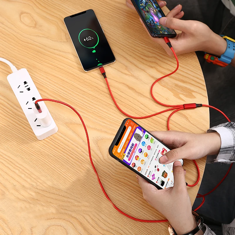 3 в 1 быстрая зарядка для samsung Usb Тип C usb кабель для зарядки и передачи данных для iphone для micro Usb провод 1 м зарядный шнур